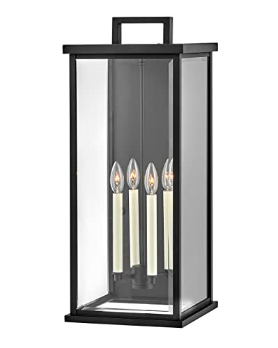 Hinkley Weymouth Extra Large Outdoor Wall Mount Rectangle Lantern, Black