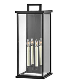 Hinkley Weymouth Extra Large Outdoor Wall Mount Rectangle Lantern, Black