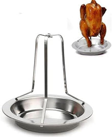 GUANKAOBING Steel Beer Can Chicken Roaster Oven BBQ Grill Rack Stand Holder Tray Vertical Poultry (Color : As Shown, Size : One Size)