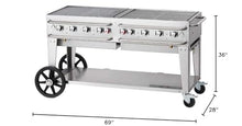 Crown Verity Pro Series 60'' Rental Mobile Grill - Bulk Propane Tanks Model