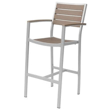 Home Square Aluminum Patio Bar Stool Set of 3 Silver
