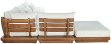 Meridian Furniture 111White-Sec6E Mirella Collection Modern | Contemporary Outdoor Patio L-Shaped 6pc. Modular Sectional with Solid Teak Frame, Water Resistant Fabric, 149" W x 112" D x 27" H, White