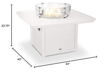 POLYWOOD® Nautical 42" Fire Pit Table in White