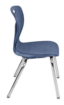 Regency Kee Height Adjustable Classroom Table Set with Four 18" Andy Chairs, Mahogany/Navy