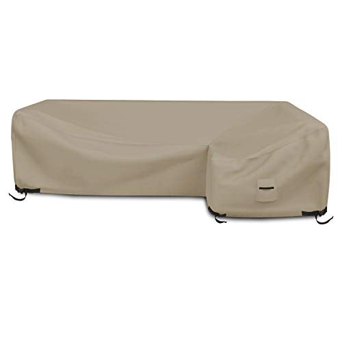 Covers & All Couch Cover, 12 Oz Polyester, Waterproof L Shape Sofa Cover, Tear & UV Proof Furniture Protector Cover with Handles & Air Pockets (Right Side Sofa, 90" x 120" x 33" x 35", Beige)