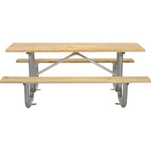 Global Industrial Wood Picnic Table. 72"L x 56-1/2"W x 30"H, 28"W Table Top