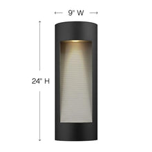 Hinkley Luna Large Wall Mount Outdoor Lantern, Aluminum, Etched Glass Lens, ADA, Dark Sky Compliant, Satin Black Finish