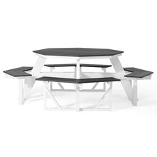 WestinTrends Outdoor 48" HDPE 8-Person Patio Octagon Picnic Table, Gray