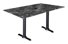 Holland Bar Stool Co. Two 36" Tall OD211EB Indoor/Outdoor All-Season Table Bases with a 30" x 48" Black Marble EuroSlim Top with Umbrella Hole