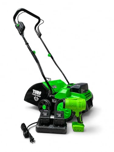 Turf Power Sweep™ MAX + Turf Power Jet™ 40V Cordless Artificial Turf Sweeper & Blower Combo Lifts Flattened Fibers, Removes Debris & Pet Hair