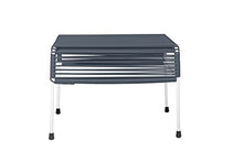 Innit Designs Adam Ottoman, Grey Weave on White Frame