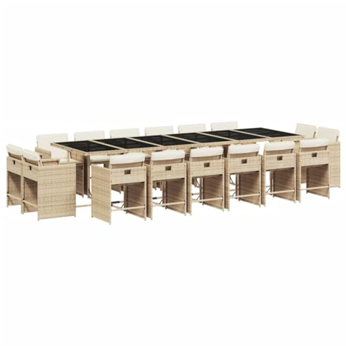 AMBERARD Patio Dining Set Set of 16 Beige Furniture Set