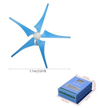 3800W Horizontal Axis Wind Turbine Generator Kit 1500W 12V 24V 48V Wind Turbine + Wind And Solar Hybrid Controller + 2000W Inverter + 150W *2 Solar Panel Household Marine Street Light (Color : 12V)