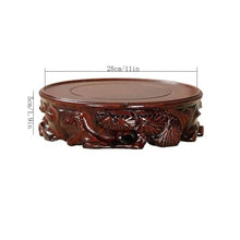 bonsai pot stand Wooden Carving Display Pedestal Crafts Tea Sets Base(XXL)