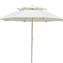 USZWBY Outdoor Garden Parasols Double Top Outdoor Parasol for Backyard,Poolside,Lawn and Garden-Umbrella Shades with Crank Lift,Waterproof UV Protection Without Base