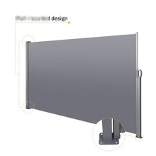 138" X 71'' Retractable Side Awning, Grey, Rust Frame, Waterproof & - Privacy Shelter 138"X71", Screen for Safari Parks