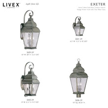 Livex Exeter Collection 2606-01 Transitional Three Light Post-Top Lantern Antique Brass