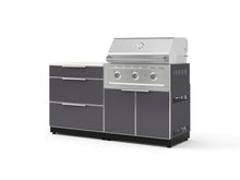 NewAge Products Classic Series 4PC Aluminum Slate Gray Modular Outdoor Kitchen Set with 33" Performance Grill NG - 24"D x 65"W x 47.5"H