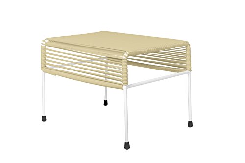 Innit Designs 08-02-27 Atom Ottoman, Ivory On White