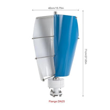 VBSNKLOI Wind Turbine Generator, 12V/24V Vertical Axis Wind Portable Generator Maximum Power 100W IP67 Energy for Home RVs(White-and-Blue-24V)