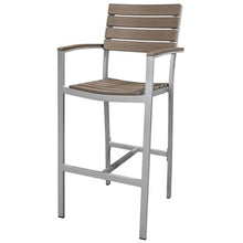 Home Square Aluminum Frame Patio Bar Arm Stool Set of 3 Grey