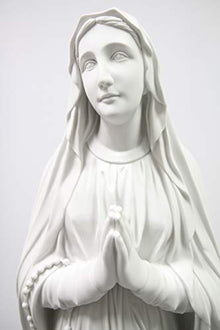Vittoria Collection 48 Inch Our Lady of Lourdes Virgin Mary Statue Sculpture White