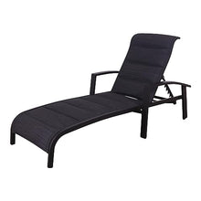 Courtyard Casual Santorini Collection 2-Piece Padded Sling Chaise Lounge Chairs Black