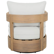 SAFAVIEH Outdoor Kento Swivel Chair, 7.1" Oak/Ivory PAT7099B