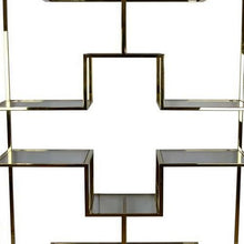 Benzara Adena 75 Inch Tall Plant Stand Geometric Metal Shelves Gold