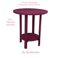 Phat Tommy Adirondack Bar Set - Outdoor Bar Set - Tall Bistro Table and Chairs, Set of 2 - Poly Furniture, High Top Seating for Decks and Balconies - HDPE Outdoor Furniture, Dark Red