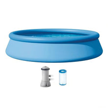 13ft x 33in Round Inflatable Swimming Pool with 530 GPH Filter Pump, Blue