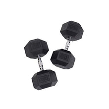 Body-Solid Rubber Coated Hexagon Dumbbells Black