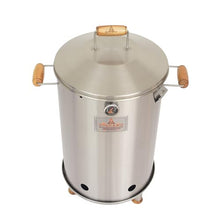 VOLCANO Mars Medium Barrel Grill – 100% Stainless Steel 304, 2-in-1 Grill and Smoker with Thermometer, Smoke Vent, and 12 Hooks – Holds Up to 30 Pounds of Meat (MMBG02)