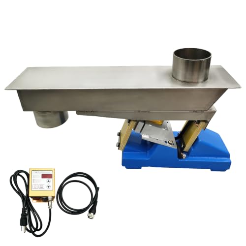 IntXanth 110V Mini Electromagnetic Vibrating Feeder 1T/h Vibrating Shaking Feeding Machine with Controller GZV-3F 20W 3000rpm for Powder and Granular Materials