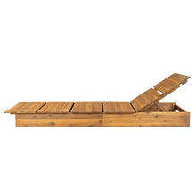 Christopher Knight Home Bard Patio Chaise Lounge Chair Outdoor, Acacia Wood Poolside Sun Lounger with Slatted Design, 3-Position Adjustable Backrest Pool Lounger, 400 lbs Capacity, Teak (Frame Only)