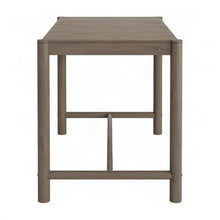 Outdoor Escape Teak Wood Outdoor Bar Table, Rectangular Bar Height Pub Table for Patio Deck Garden Teak Outdoor Furniture High Top, Weathered Gray Teak