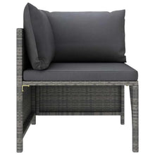 GFMGUEMV 11 Piece Patio Lounge Set with Cushions Poly Rattan Gray