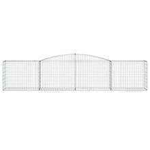 Arched Gabion Baskets 2 pcs 157.5"x19.7"x31.5"/39.4" Galvanized Iron White Black