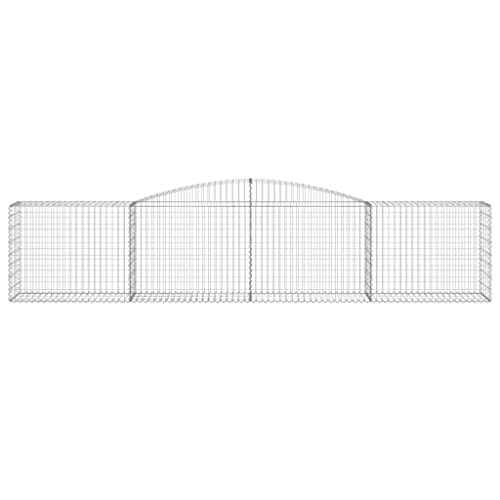 Arched Gabion Baskets 2 pcs 157.5"x19.7"x31.5"/39.4" Galvanized Iron White Black