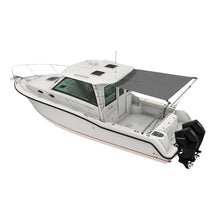 Oceansouth Cabin Cruiser Stern Shade Extension Kit | Heavy Duty Marine Rear Shade Extension with Atlas Marine Fabric - Gray (Size 11 - Length 9.5' x Width 8.5')