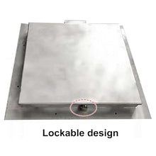 GJMDCMA Square Manhole Cover, Stainless Steel Lockable Drain Cover for Garden Pathway, Concrete Driveway, Sidewalk (60cm/24in) -, Weatherproof Design