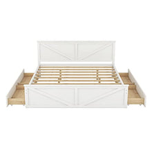 RORIGAT King Size Platform Bed with Storage Drawers White