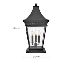 Hinkley Chapel Hill Large Pier Mount Lantern, Museum Black