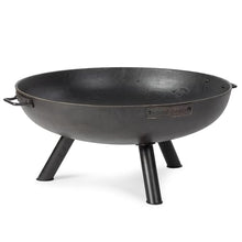 Ash & Ember 36" Ellipse Fire Pit, Heavy-Duty Cast Iron with High-Temp Black Paint, Elevated Stable Design, Integrated Drainage Hole, Outdoor Round Fire Bowl for Woodburning