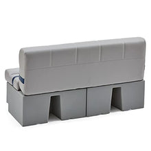 DeckMate Complete 55" Premium Pontoon Boat Seat Bench and Base Gray, Blue & Charcoal