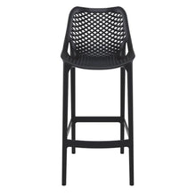Pemberly Row Polypropylene Patio Bar Stool in Black - Set of 2
