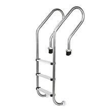 3 Step Swimming Pool Ladder 304 Stainless Steel Swimming Pool Handrail Thickness 1.2mm for 1-1.3m Pool Need to be Embedded/Silver / 1550x500x180mm (Silver 1550x500x180mm)