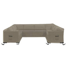 Patio U Shape Sofa Cover 12 Oz Waterproof - 100% UV & Weather Resistant Customize Outdoor sofa Cover with Air Pockets and Drawstring with Snug Fit (33" H x 120" W x 35" D, Beige)