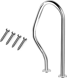 Swimming Pool Safety Hand Rail Pool Handrails Pool Hand Rail 304 Stainless Steel Swimming Pool Handrail, 3-Bend Spa Safety Rails, 304 Stainless Steel Easy to Install 250LBS Load Capacity