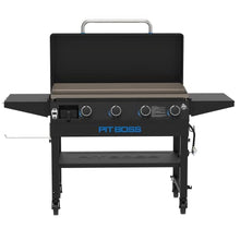 Pit Boss 4-Burner Propane Gas Deluxe Fold & Go Portable Griddle Grill with Hard Cover, 753-Sq. In. (37" L x 20" W) Cooking Space, 62,000 BTU, for Tailgating, Camping, and Traveling, Black